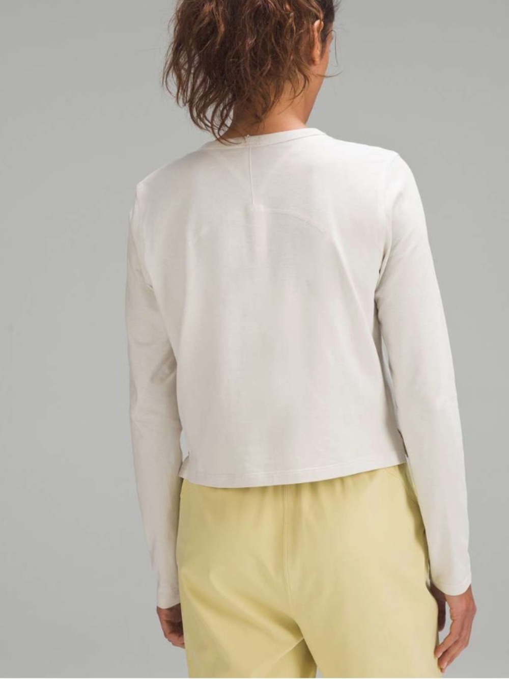 lululemon🍋Classic Fir Cotton Blend Long-Sleeve Crew - Bone Size 12 NWT - Picture 2 of 9